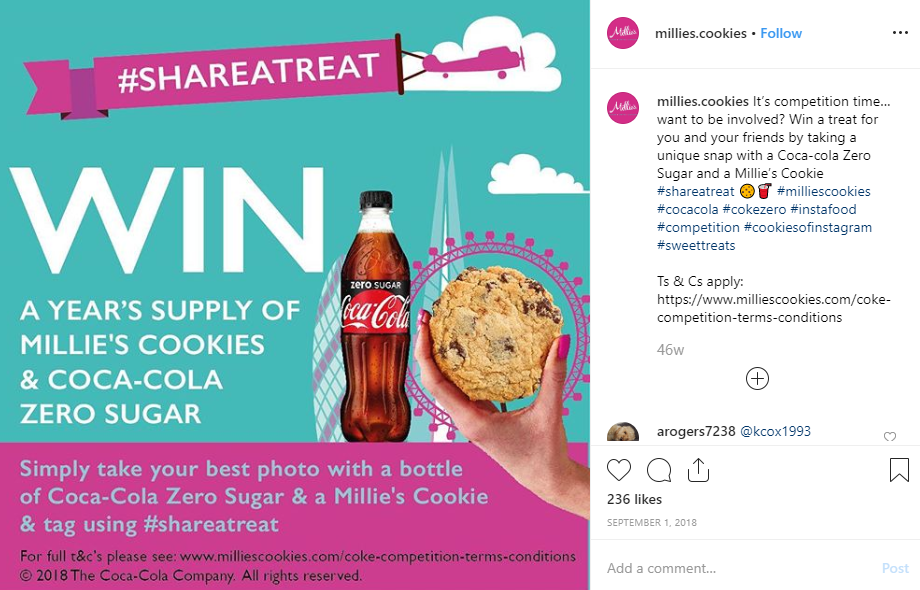 Millies cookies marketing - social media